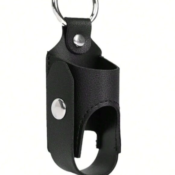 Rescue Inhaler Keychain Keyring Leatherette Magnetic Snap Black NWT - Picture 5 of 5